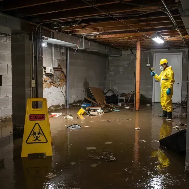 Flooded Basement Electrical Hazard in Higginsville, MO Property